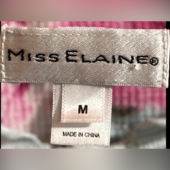 Miss Elaine Printed Brushed Waffle Long Nightgown - Picture 8 of 10